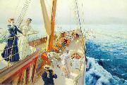 Julius LeBlanc Stewart Yachting in the Mediterranean oil on canvas
